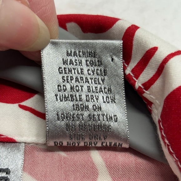 Chico's Red White Floral Jacket 1 / Small Cotton Stretch - Picture 4 of 6